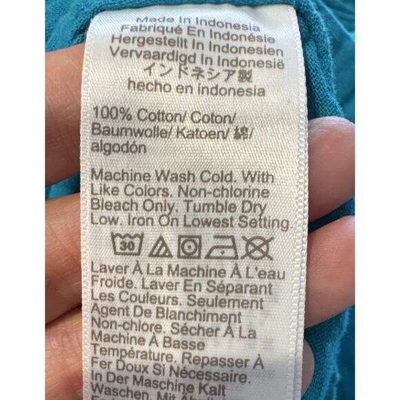 J. Crew Double Gauze Button Down Shirt Women’s Size Medium Cotton Turquoise - Picture 8 of 9